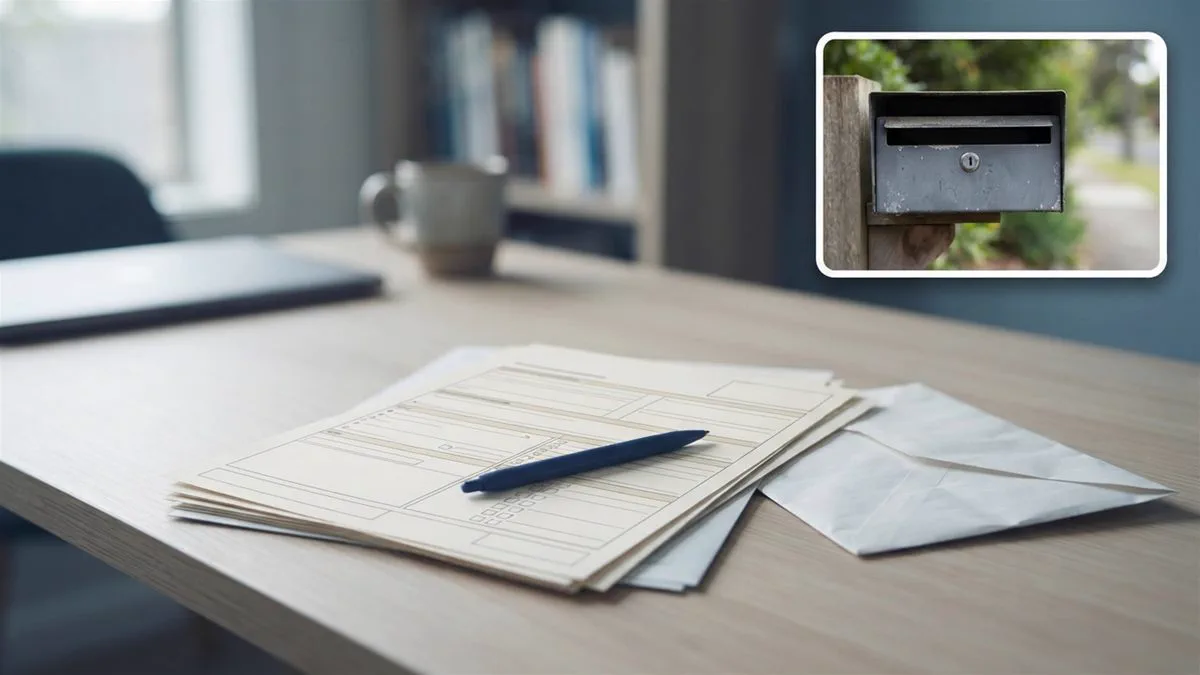 A superannuation notice of assessment on a desk with a pen resting on it.