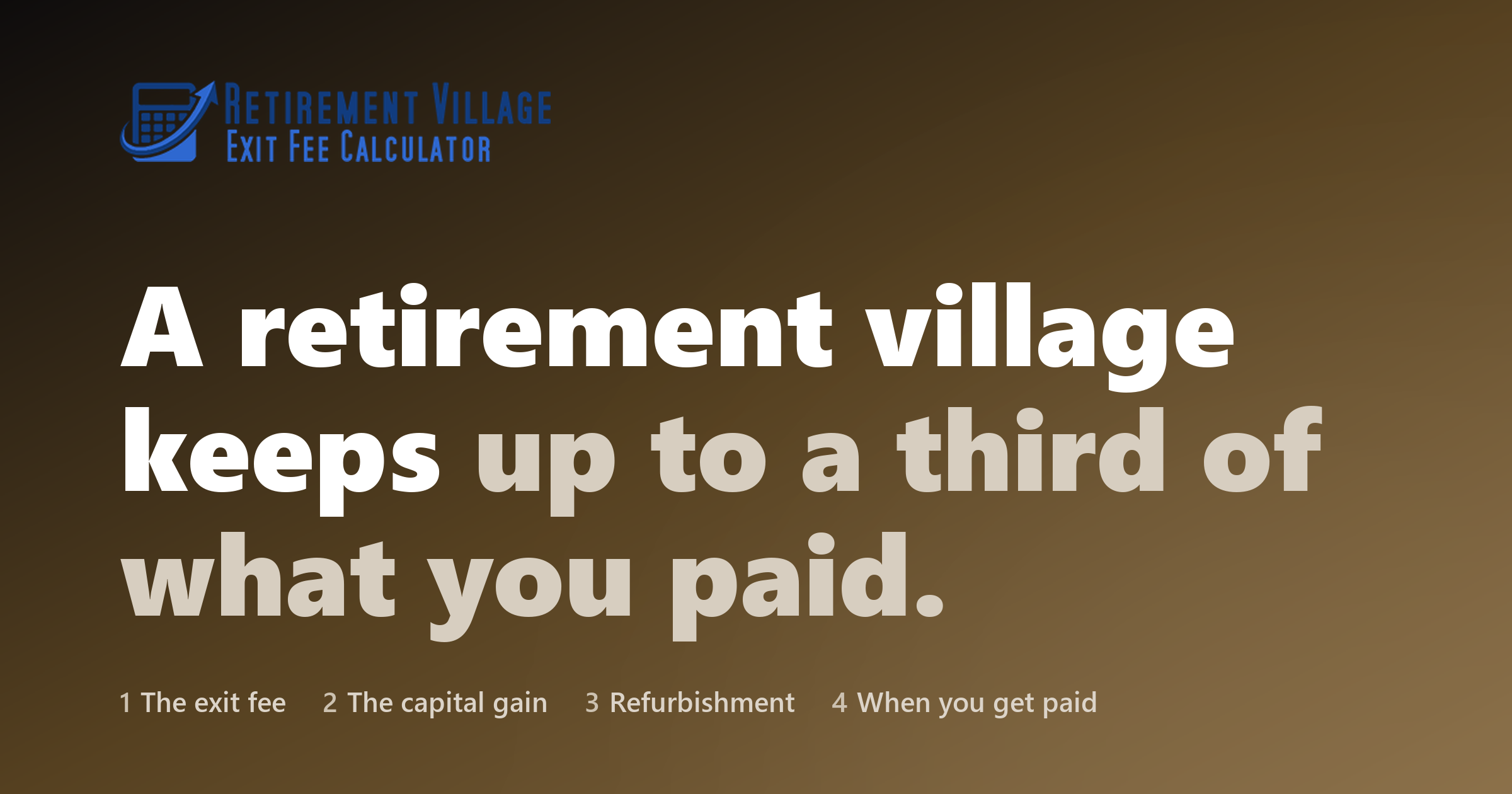 Retirement Village Exit Fee Calculator